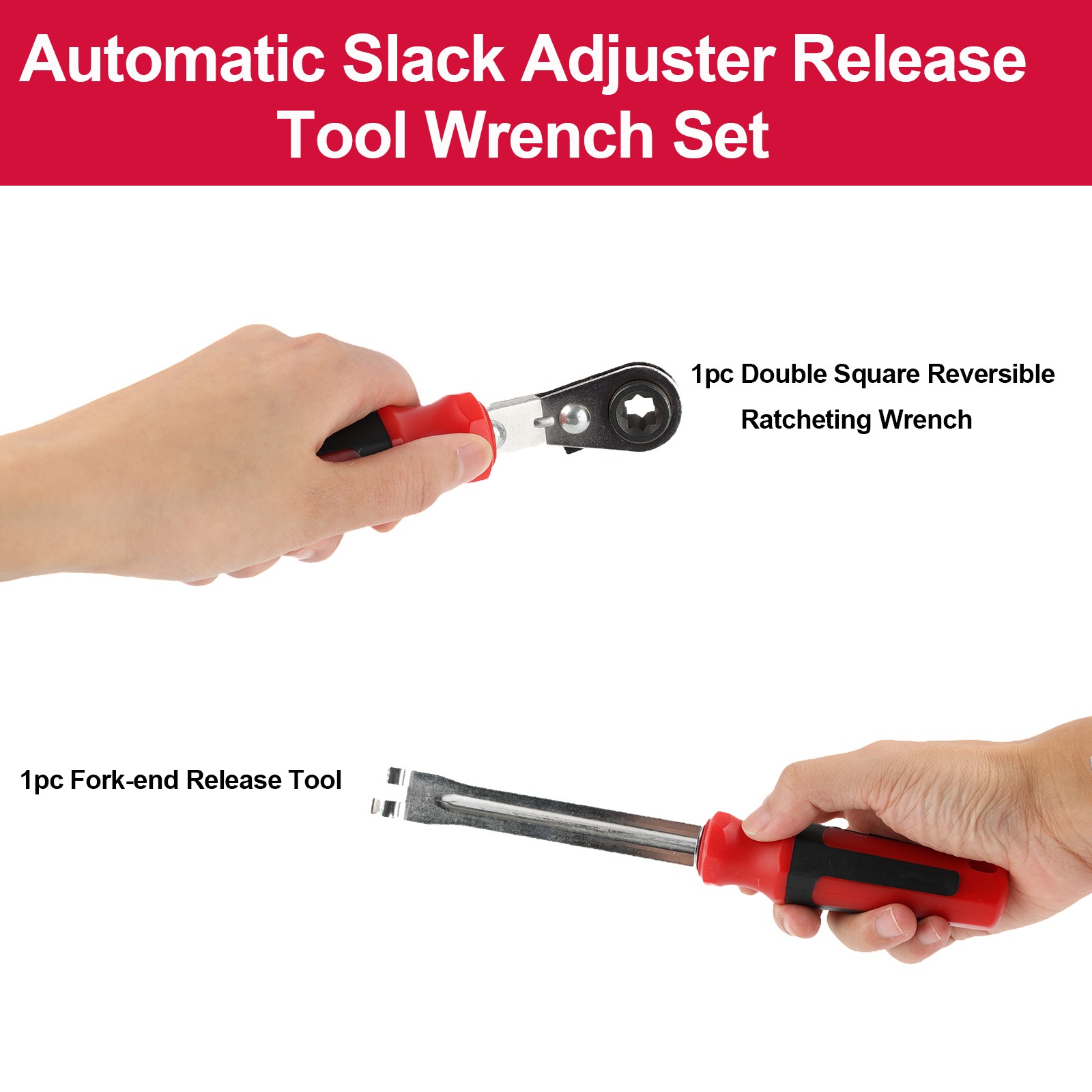 2PCS Automatic Adjuster Slack Tool Set Release Tool Wrench Efficiency Ratchet