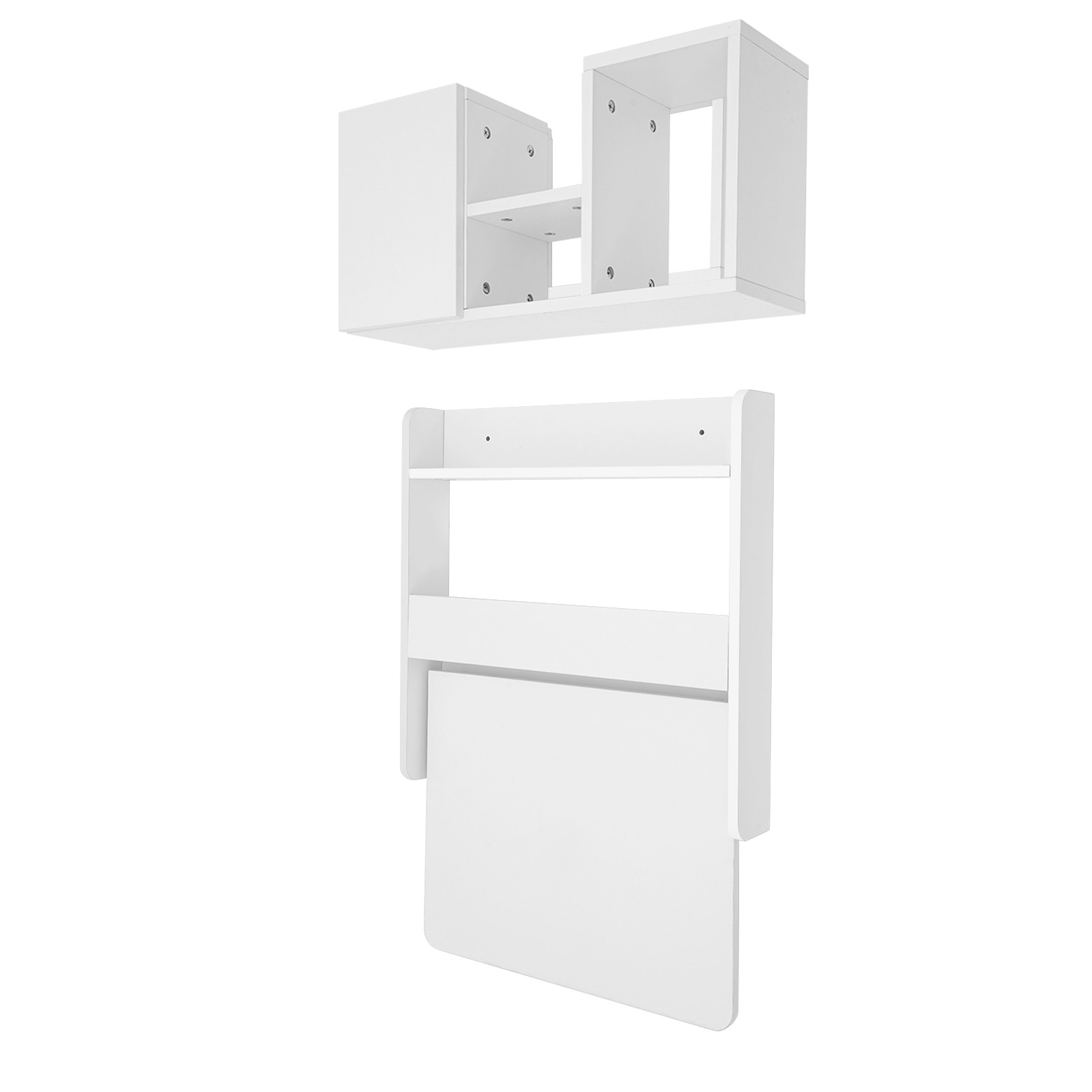 Folding Space Saving Wall-Mount Table Fold Down Laptop Desk White Writing Table