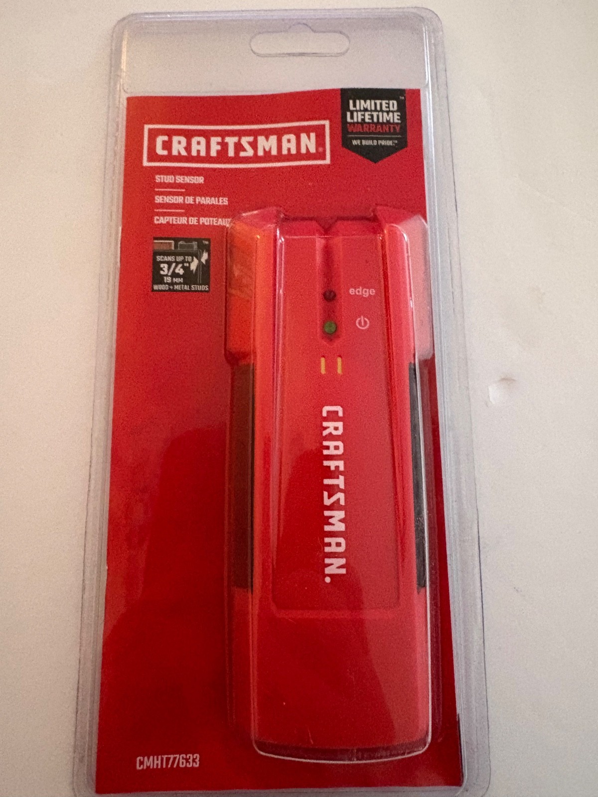 Craftsman Stud Finder Electric Sensor w/ Edge Detection LED Indicator CMHT77633