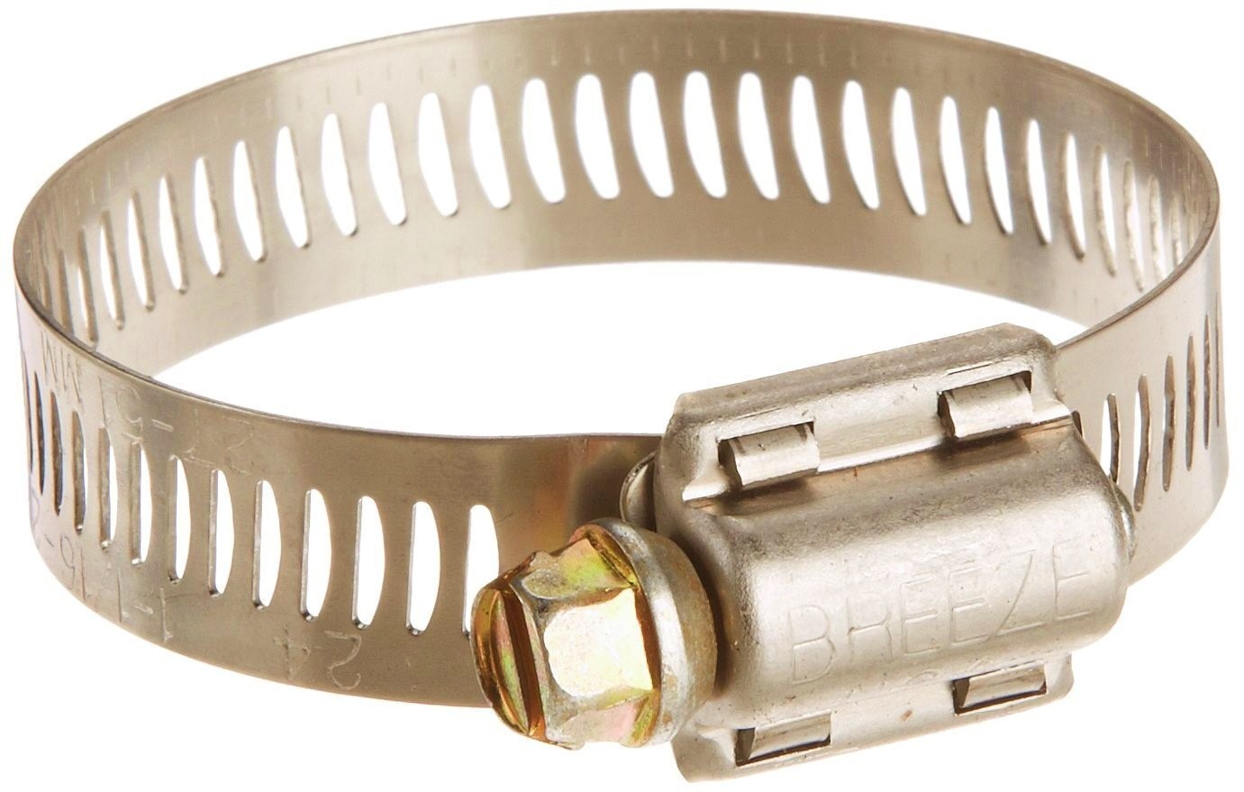 SS Hose Clamp Worm-Drive SAE Size 24 1-1/16in - 2in Dia 1/2in B&width - 10/Pk