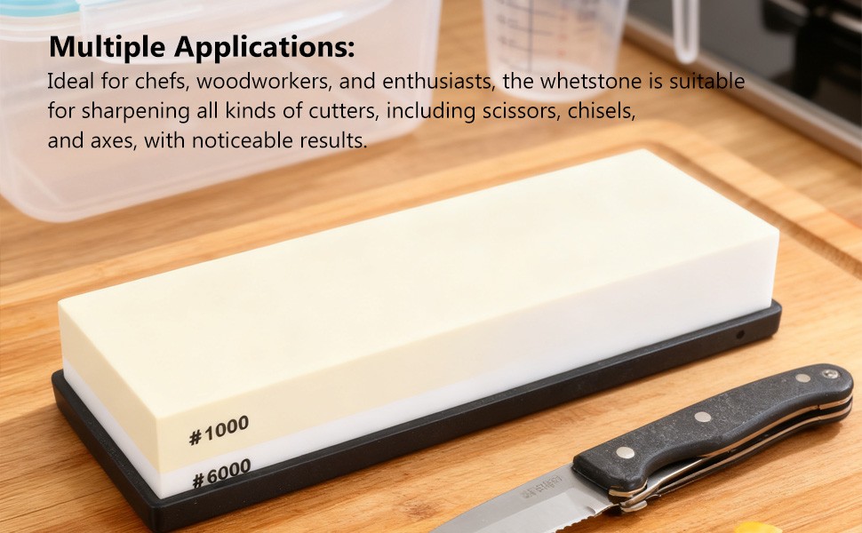 Sharpening Stone Heavy Duty White Corundum Whetstone Dual Grit for Edge Refineme