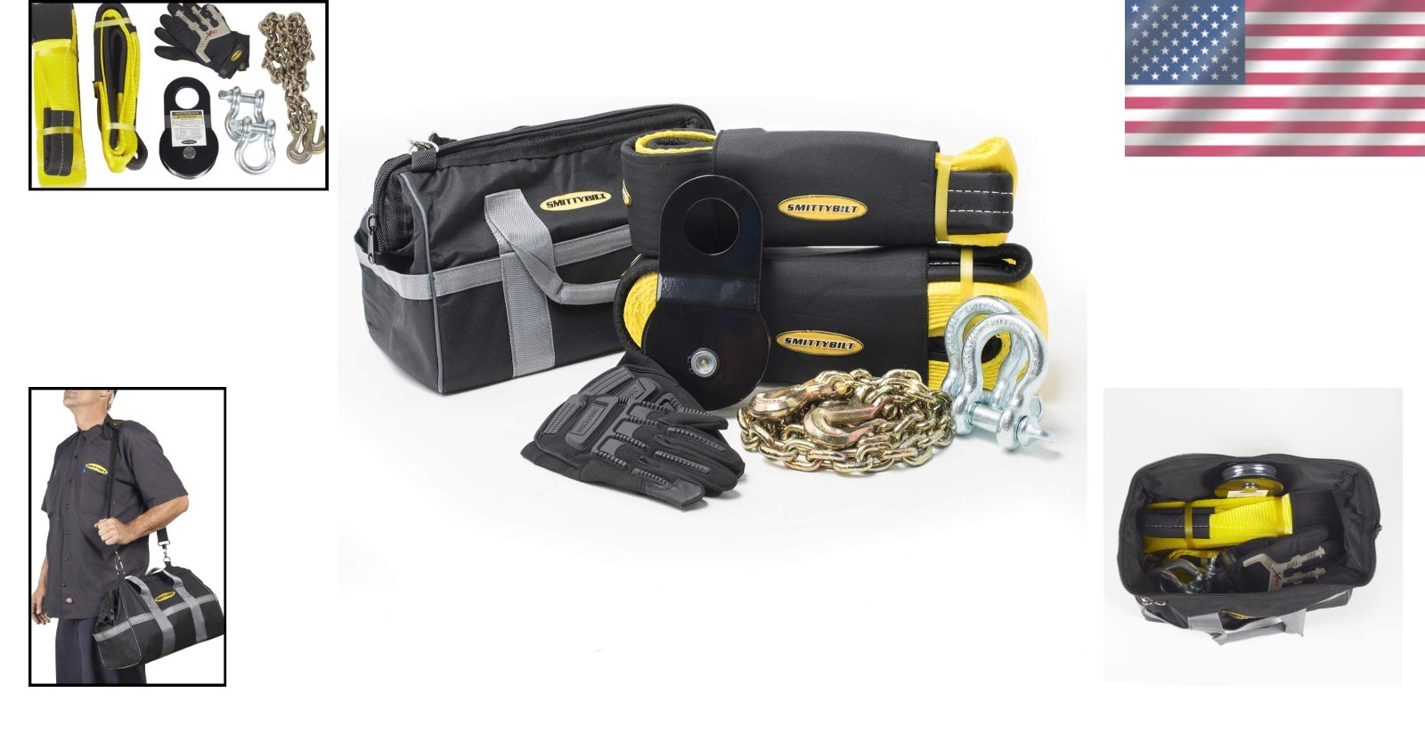 Compact Winch Accessory Bag - 7 Essential Tools for Recovery Safety