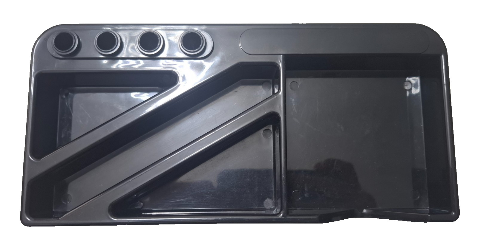 Office Desk Organizer Tray Pen Holder Storage Multi Compartment Black Plastic