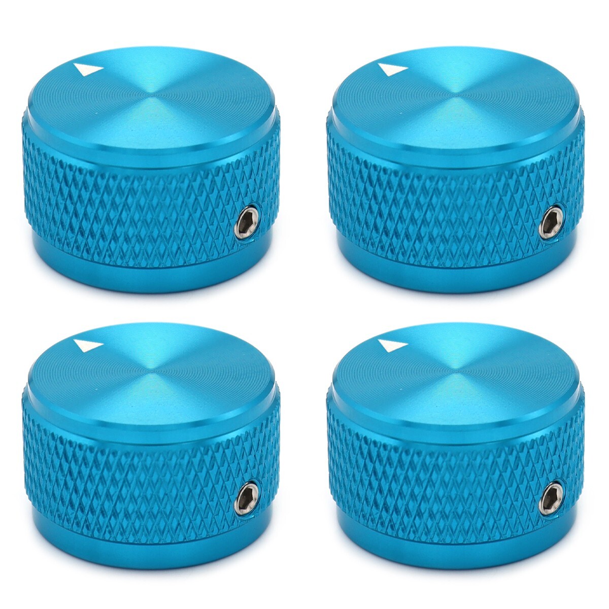 4Pcs Aluminium Alloy Electric Bass Guitar Knobs Volume Tone Control Knobs Blue