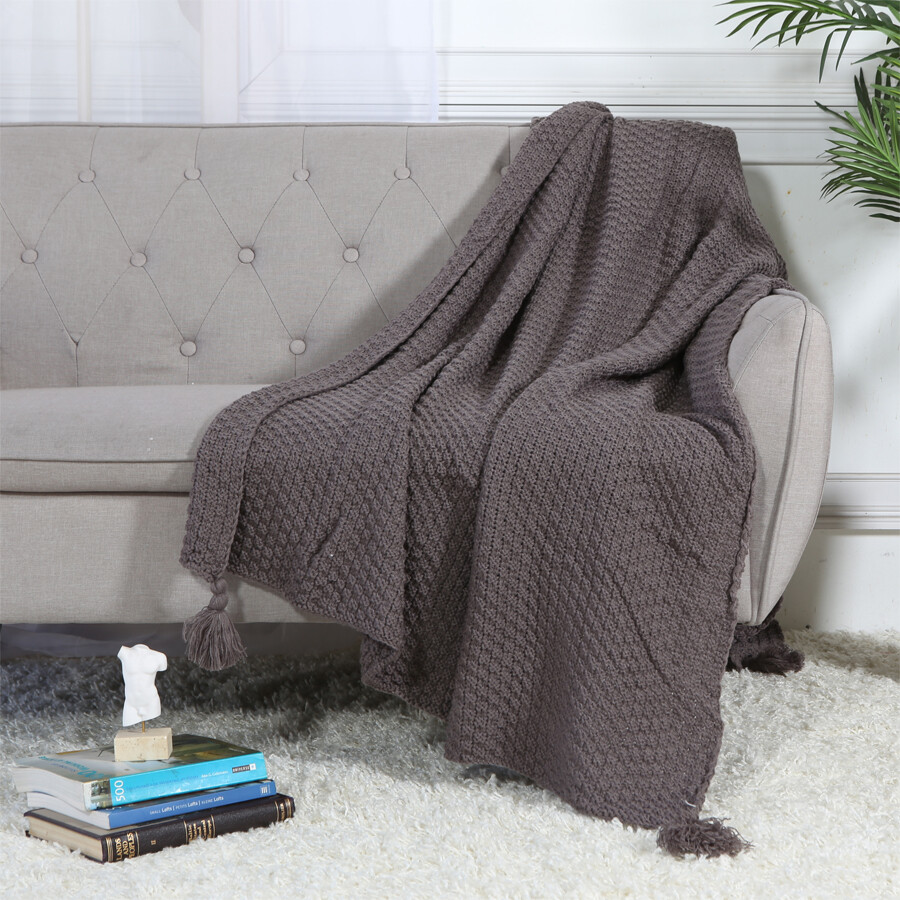 Cable Knit Sweater Design Soft Lightweight Throw Blanket