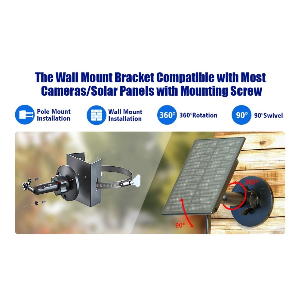 Solar Panel Mount Camera Bracket Outdoor Surveillance Pole And Tree Mounting