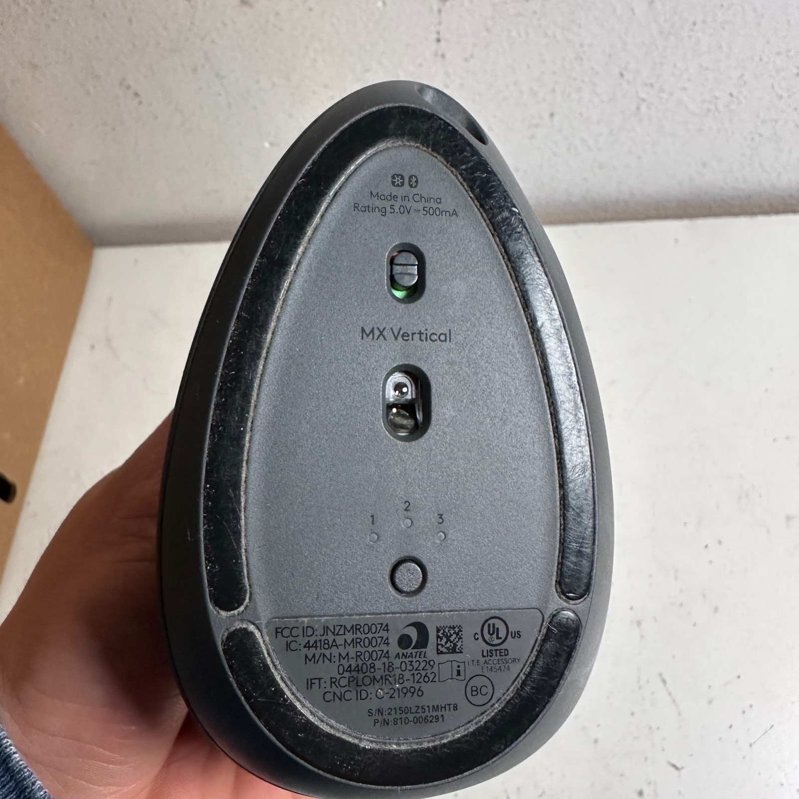 Logitech MX Vertical M-R0074 Graphite USB Ergonomic Wireless Optical Mouse