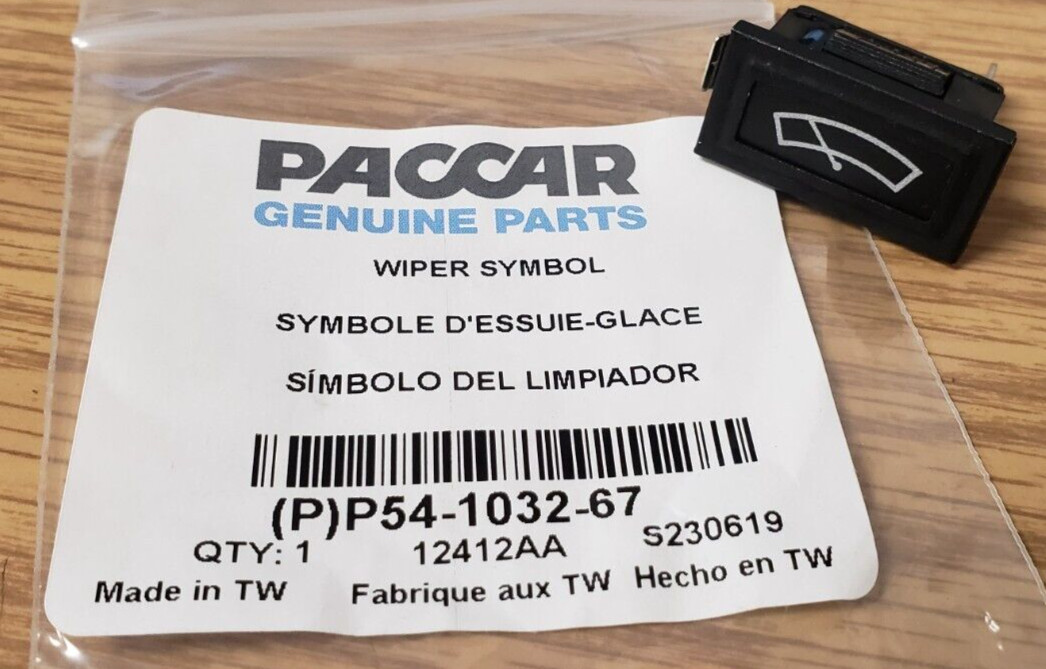 ~NEW PACCAR KENWORTH  "WIPER SYMBOL"  DASH INSERT INDICATOR LAMP ID~ P54-1032-67