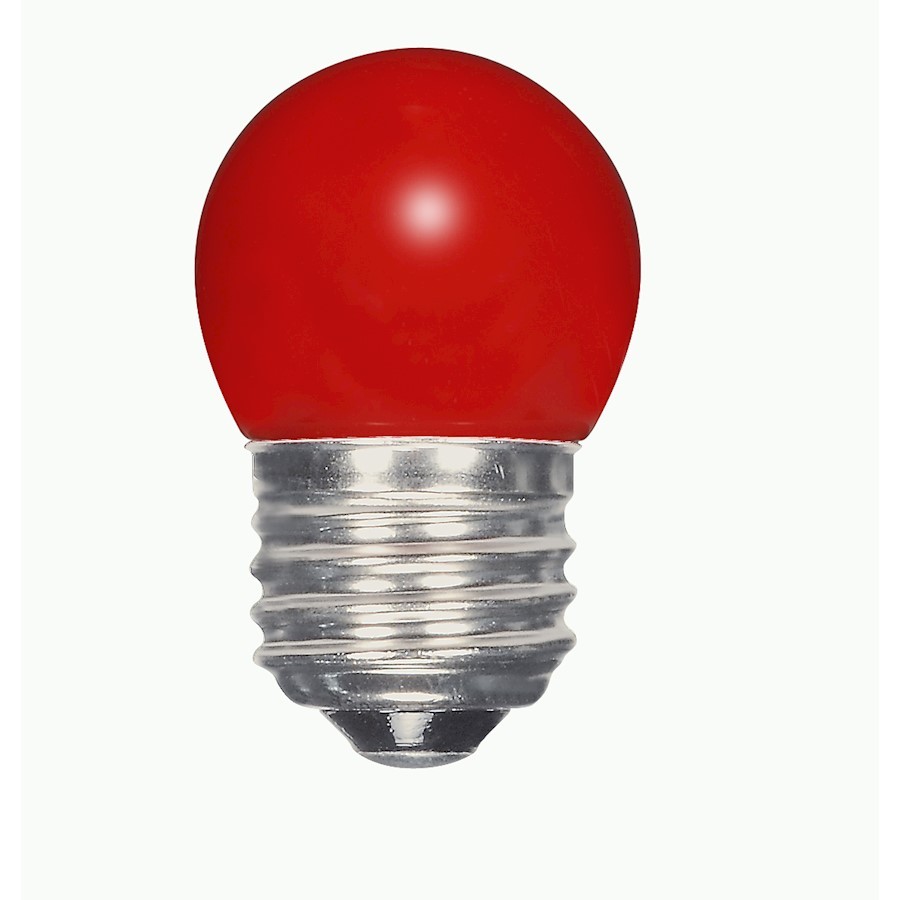 Satco 1.2W LED S11 Ceramic Red Medium Base, 120V/Carded - S9165