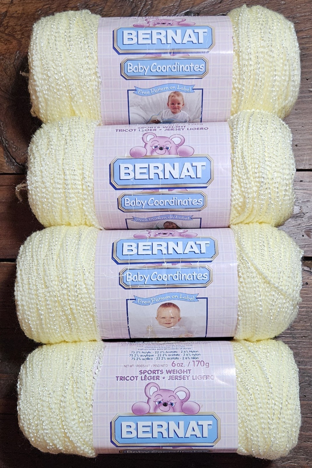Bernat BABY COORDINATES POMPADOUR Yarn🧶LEMON CUSTARD🧶6 oz.🧶SOLD PER SKEINS