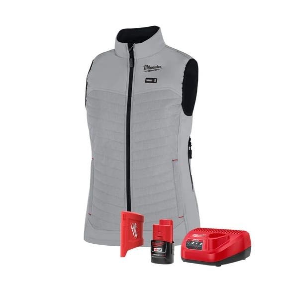 Women's Medium M12 12V Lithium-Ion Cordless AXIS Gray Heated Vest Kit