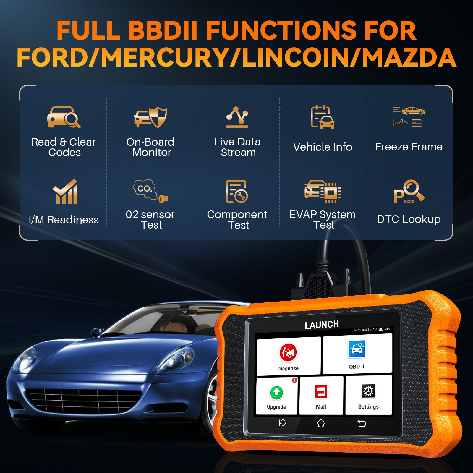 LAUNCH X431 Elite 2.0 FOR FORD Car OBD2 Scanner Code Reader Diagnostic Tool