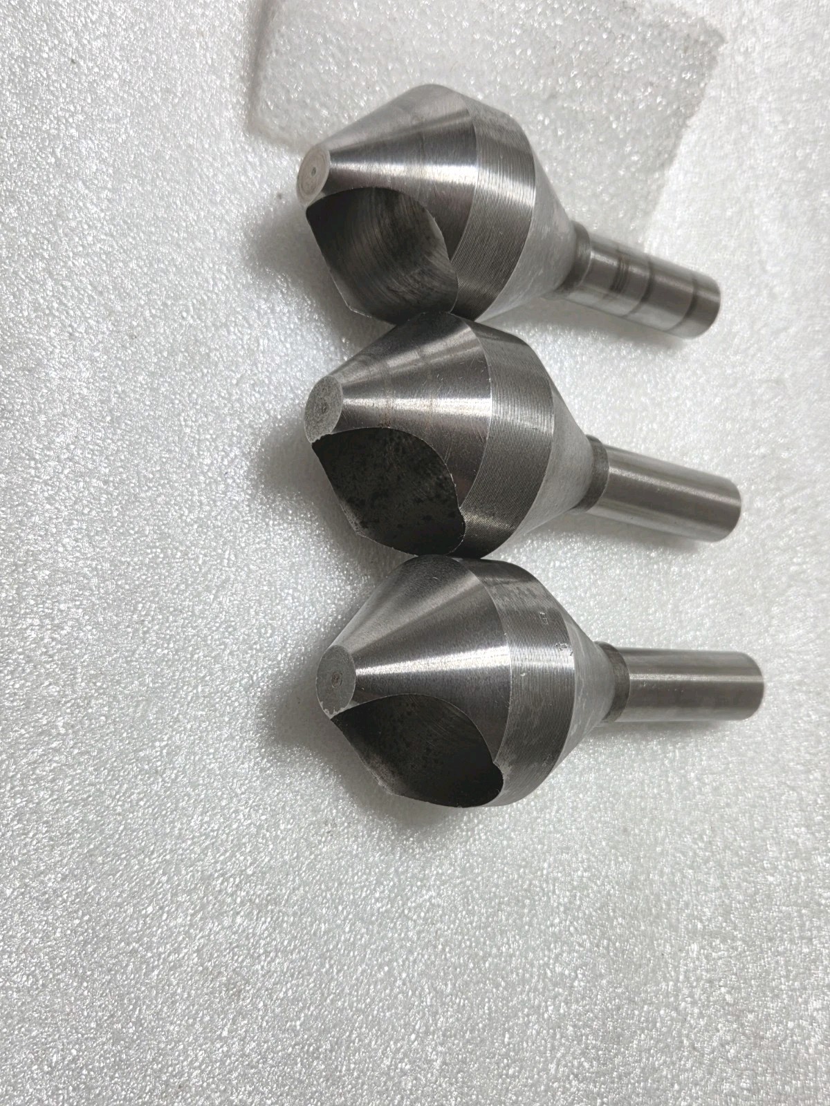 3 Pcs.- 1-1/2" Dia. Countersink Deburring Tool 82°, HSS Zero Flute, 1/2" Shank