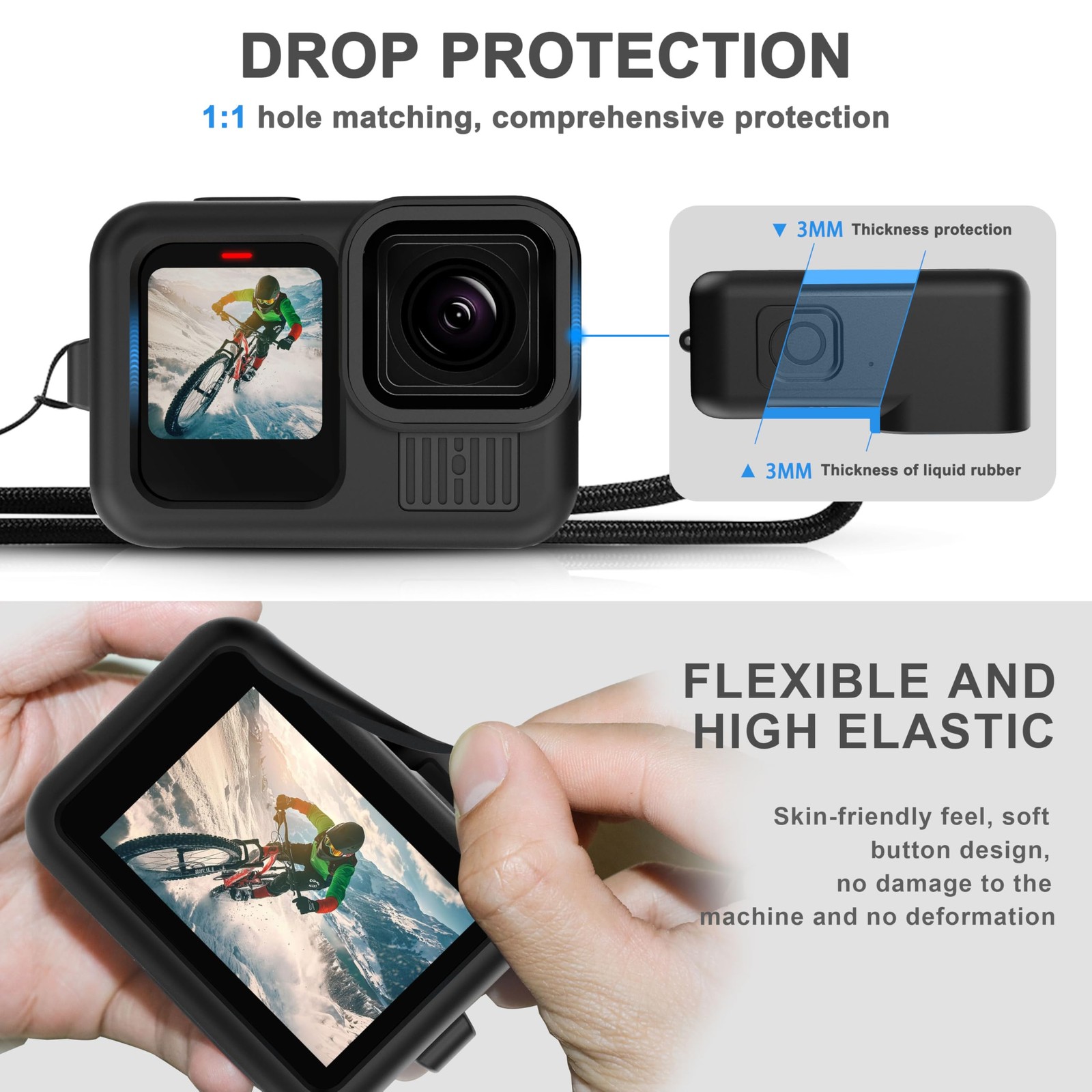 OKFUN Silicone Sleeve Case for Go Pro Hero 13 Black,6PCS Screen&Protector...