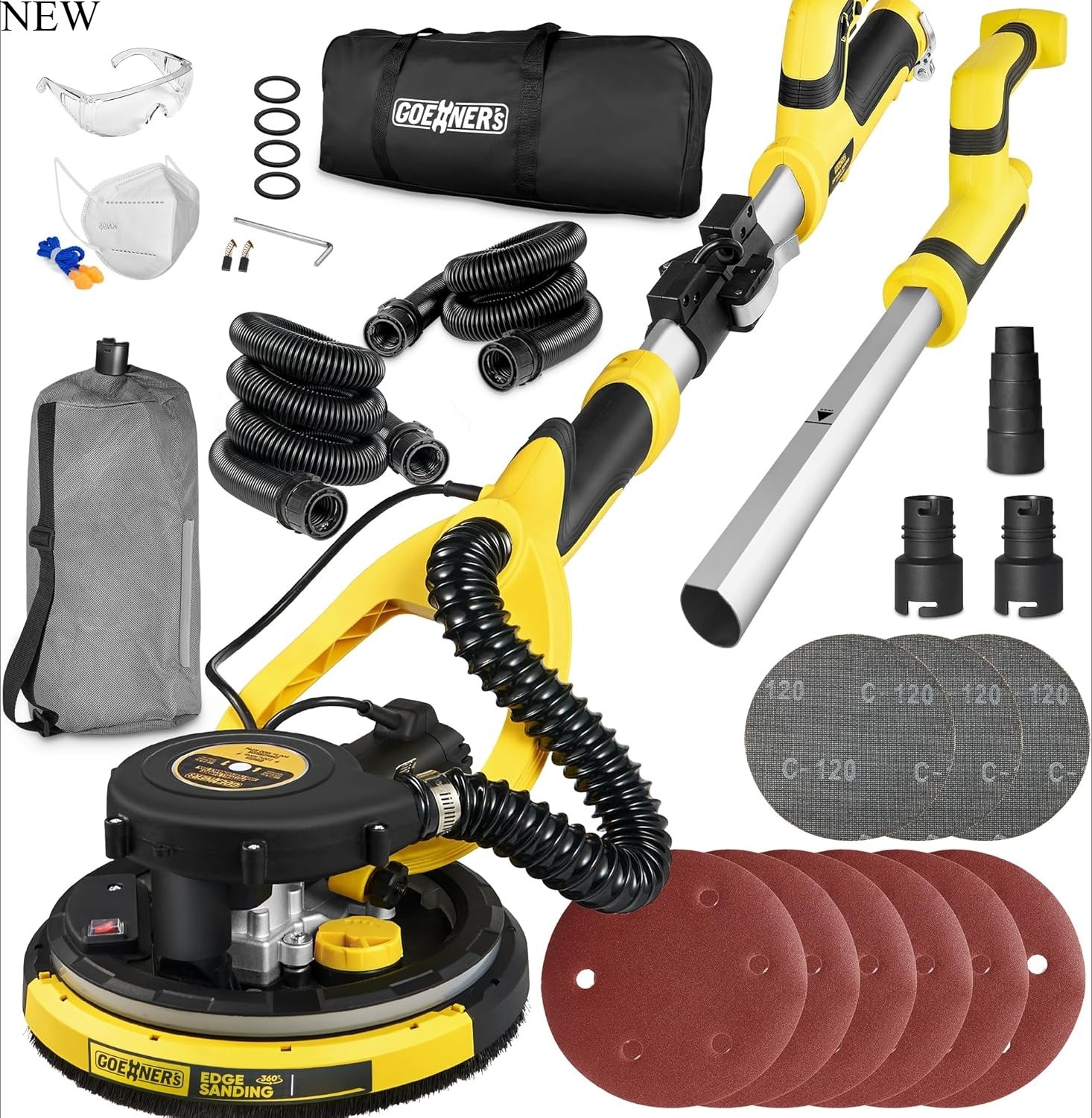 Drywall Sander, Electric Drywall Sander with Vacuum, Automatic Dust Removal