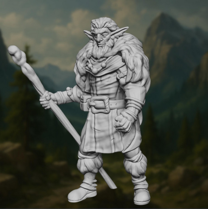 Firbolg Druid Mini | Firbolg Monk, Nature or Peace Cleric | By Monster Atlas