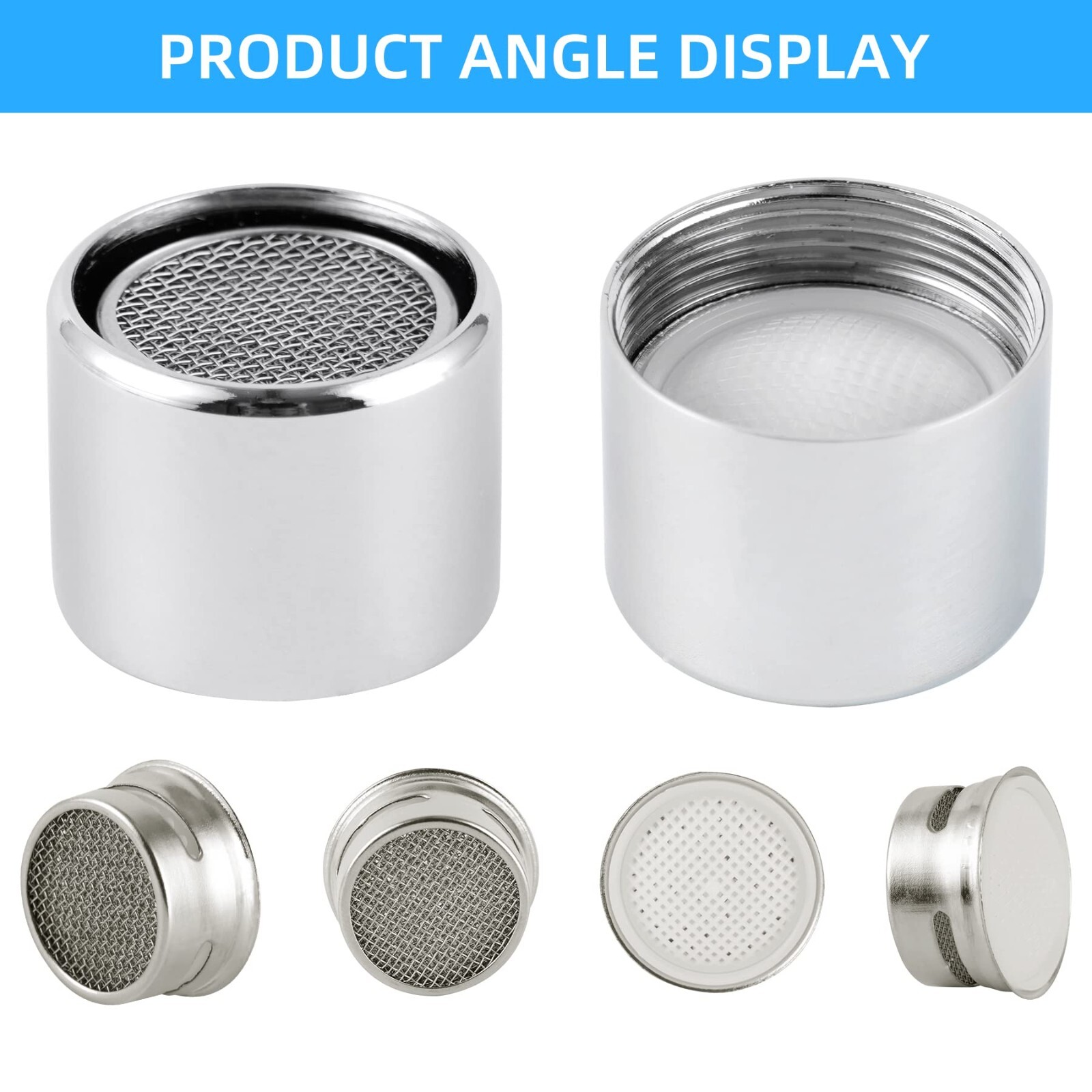 4 PCS Faucet Aerator, Kitchen Sink Aerator Faucet Filter with Solid Brass Shell