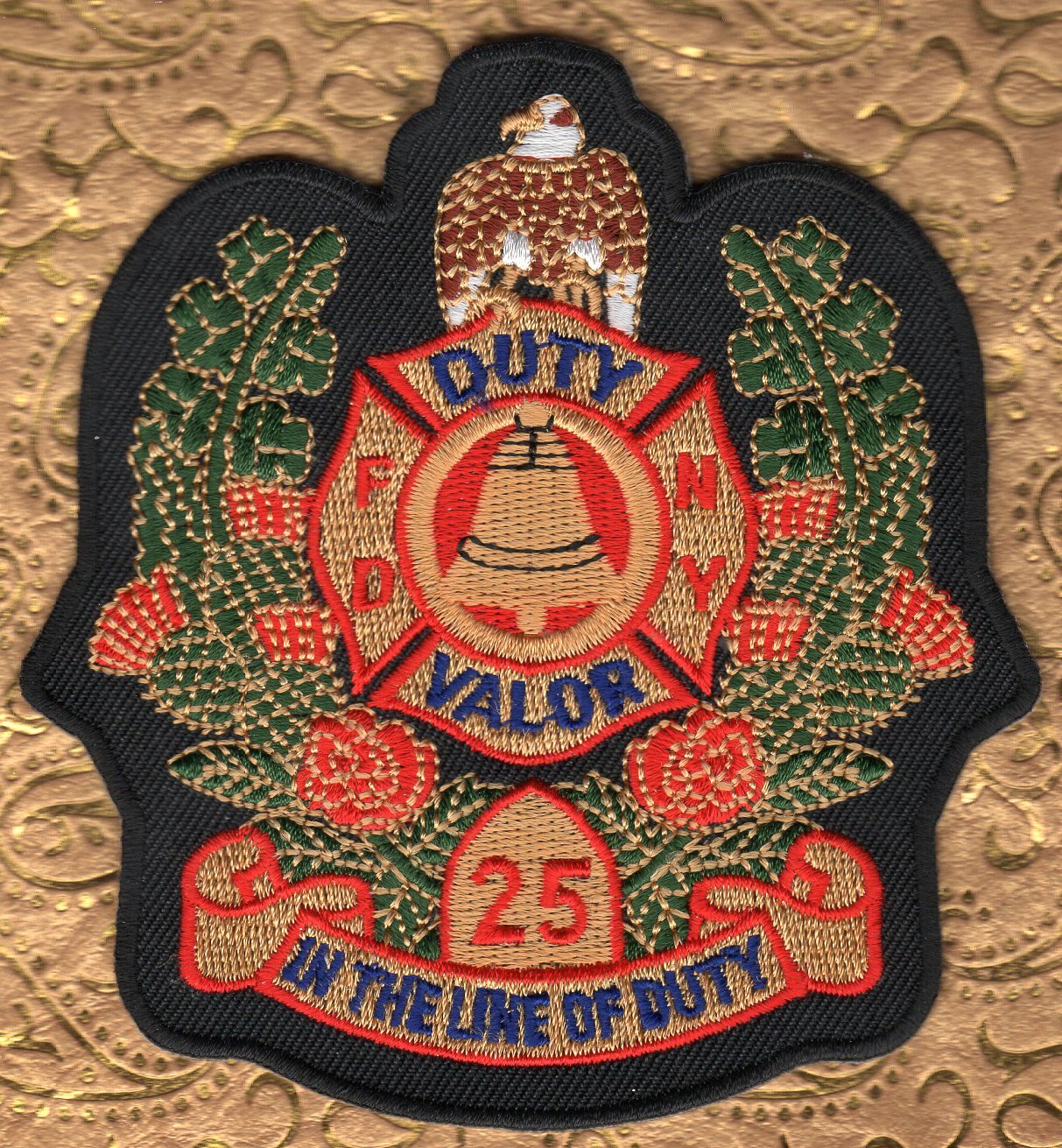 N.Y. New York Fire Department Duty Valor #25 In The Line Of Duty  Patch