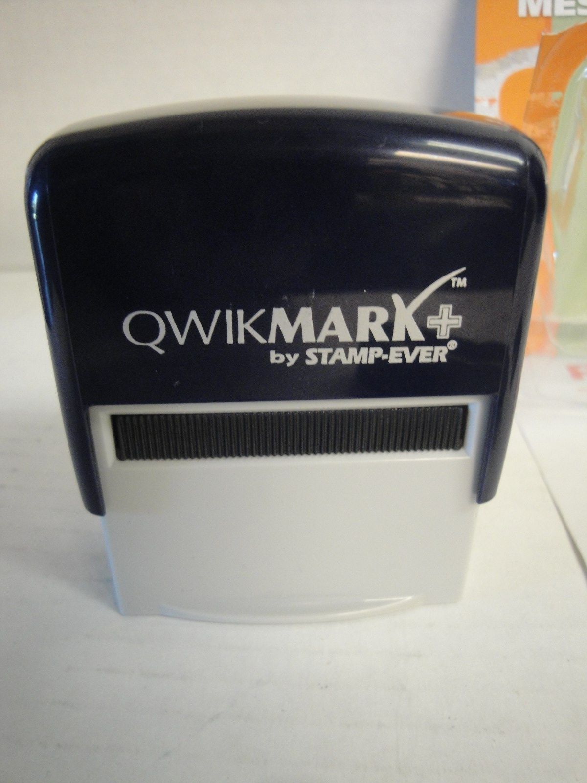 QWIKMARK 3 in 1 Message Rubber Stamp Paid-Copy-Faxed Self-Inking NEW-SEALED