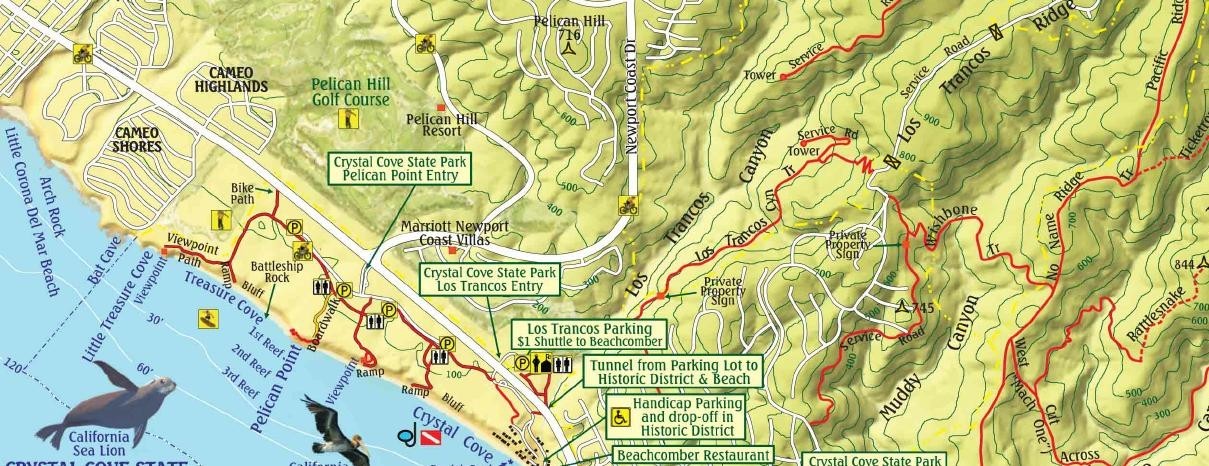 South Coast Wilderness Trail Guide Orange County Laminated Map Poster