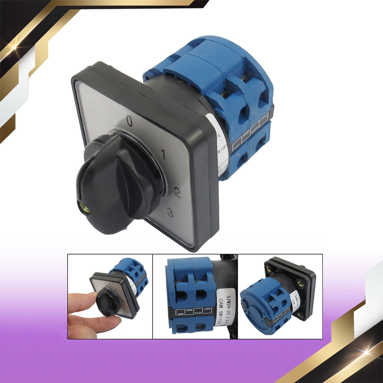 1Pcs 660V 20A 6 Terminals 4 Positions Rotary Cam Changeover Switches