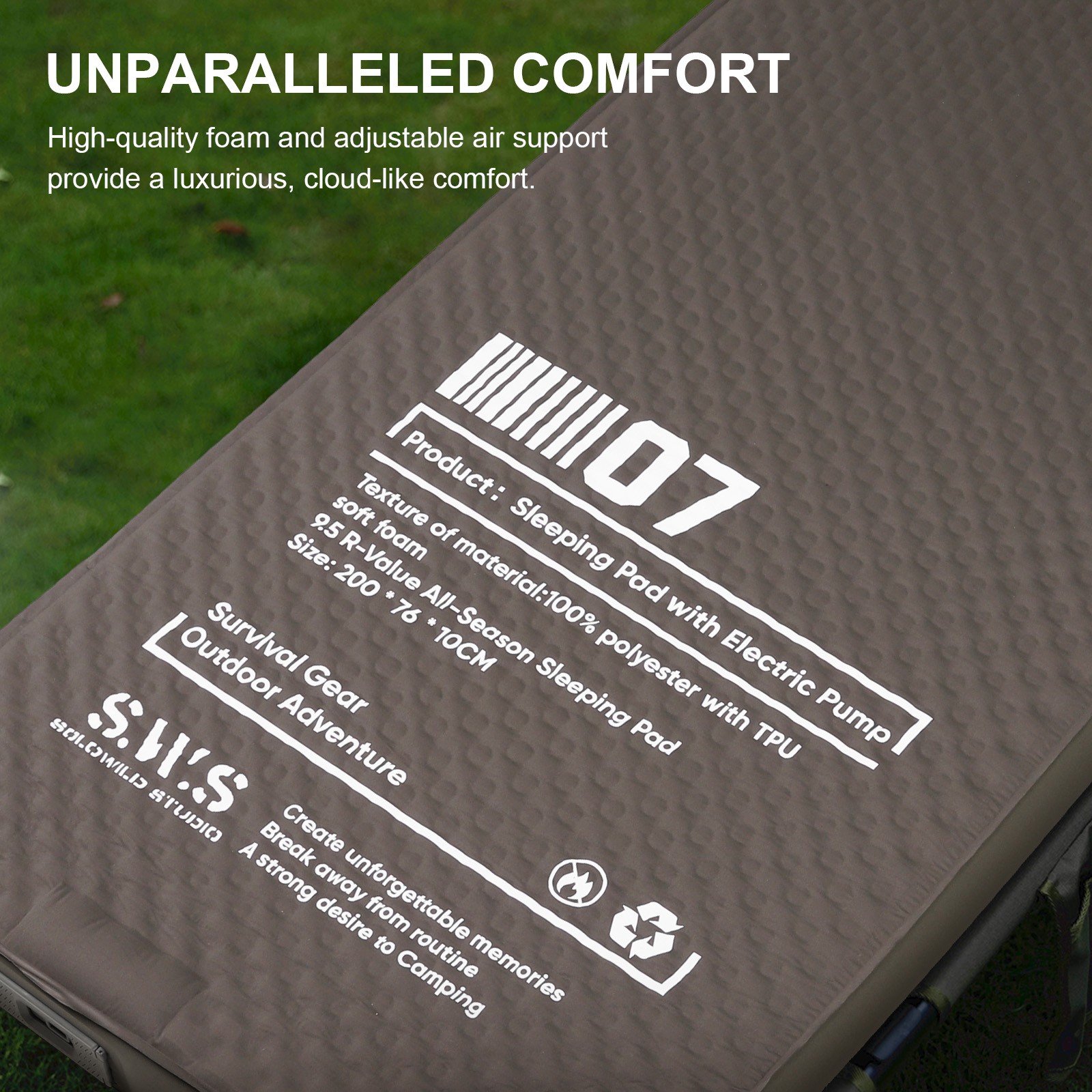 Single Portable Camping Inflatable Pad with Pump for Backpacking Car Tent