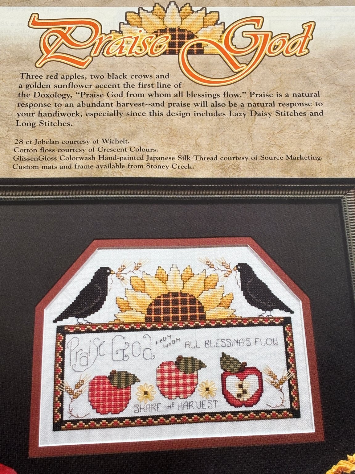 Praise God Counted Cross Stitch Pattern Harvest Religious Magazine Pages