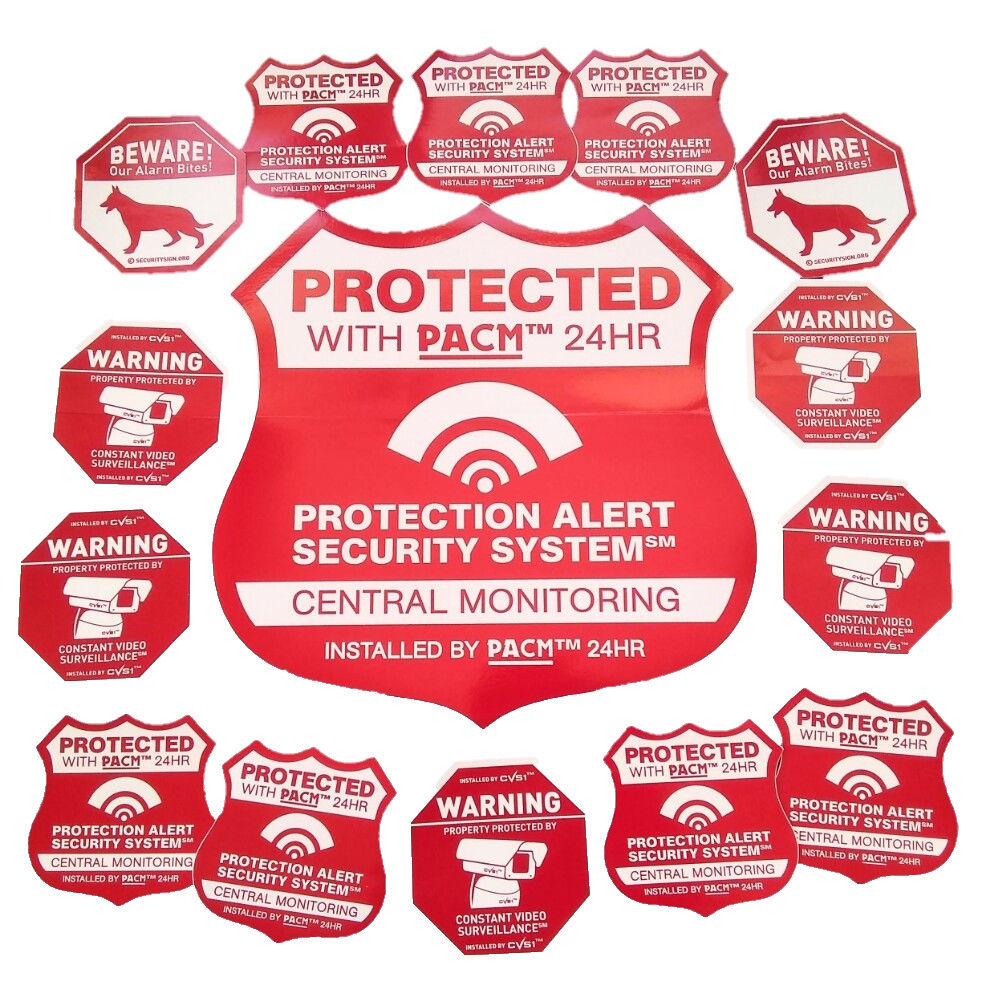 Security Sign Sticker 9" Alarm Decal & Alarm  Camera Dog Stickers See Store
