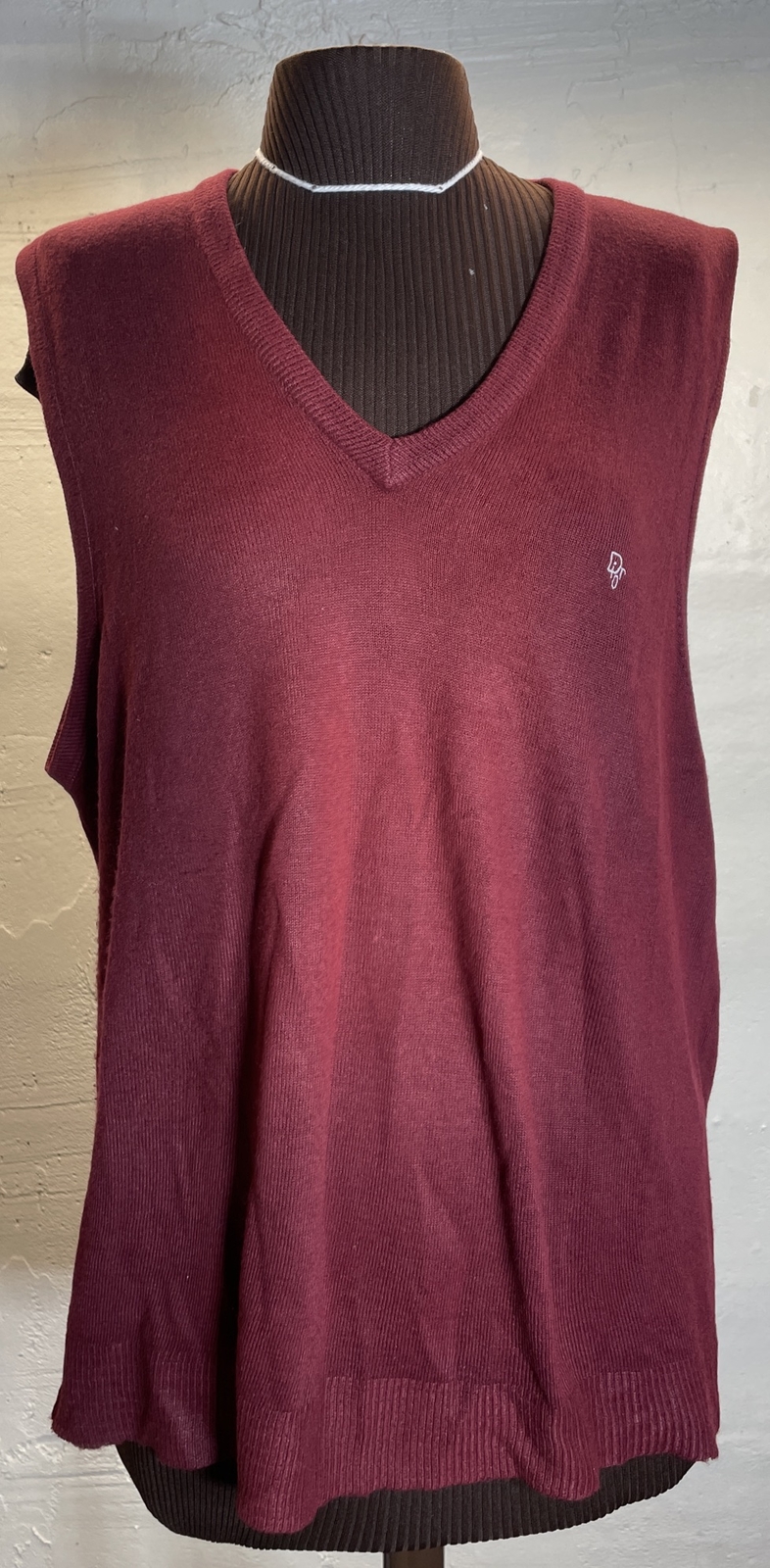 Vintage Christian Dior Sweater Vest Mens Sz L Maroon 90s Orlon Acrylic USA Made