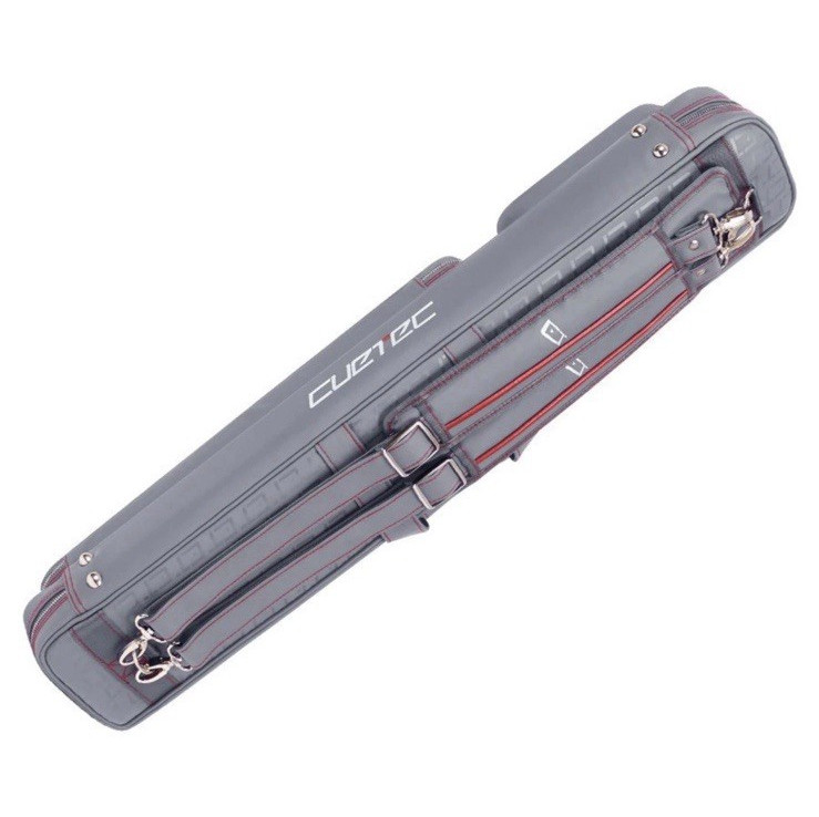 Cuetec Proline Speed Grey Billiard Cue Case with Red Accents, 4x8, Light Grey
