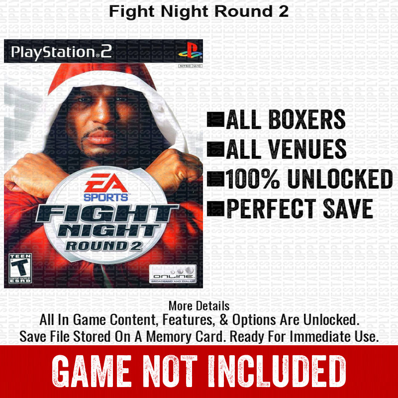 Fight Night Round 2 100% PS2 Memory Card All CHEATS ITEMS