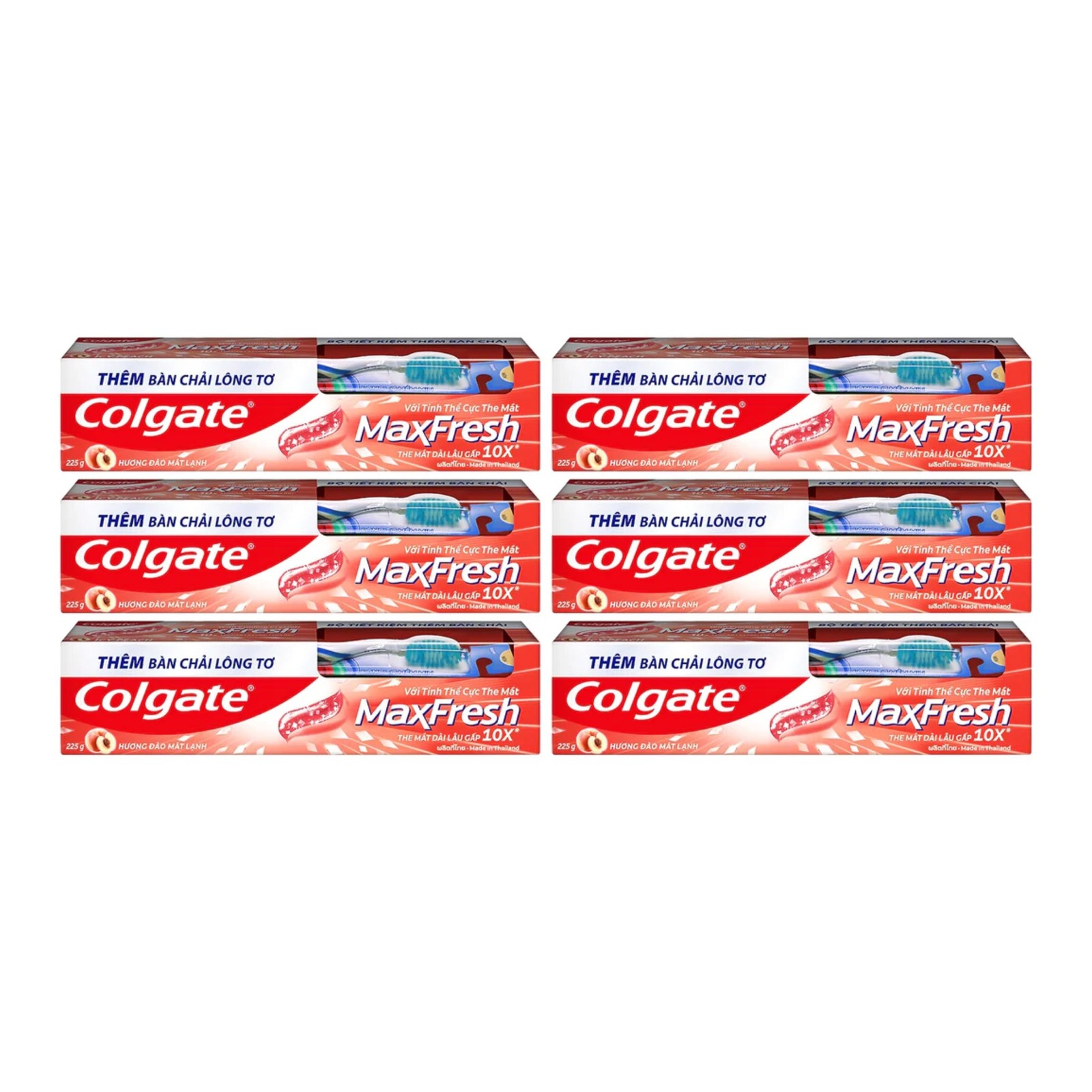 Colgate MaxFresh Icy Peach Toothpaste, 8.0oz (225g) (Pack of 6)