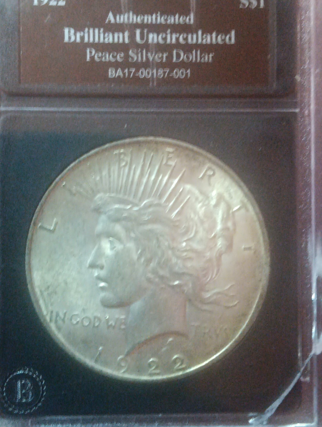 Authenticated 1922 Brilliant Uncirculated Peace Dollar Errors