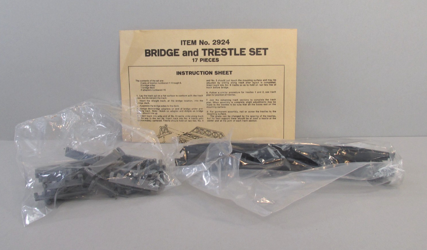 17 Piece Bachmann Bridge and Trestle Kit - HO Scale - #2924 - 2 Sealed Bags