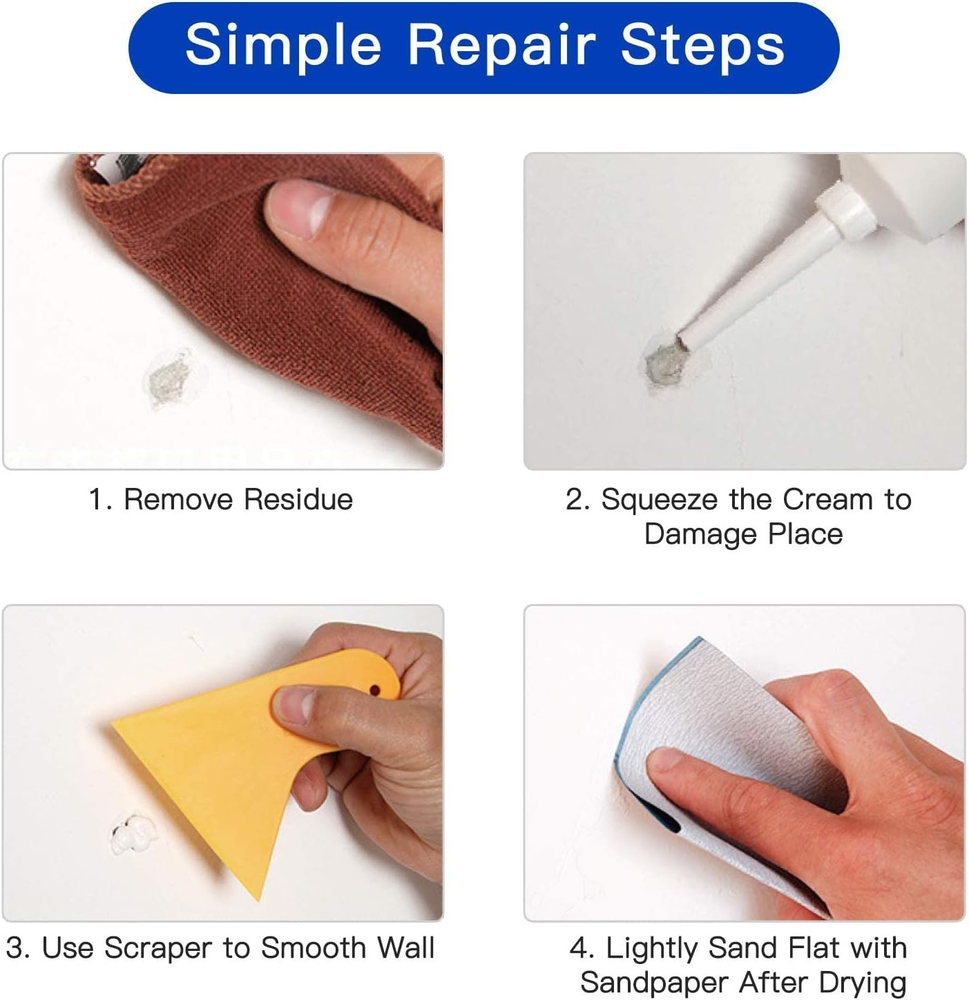 Rapid Wall Repair Solution - 500g Fast-Drying Spackle with Tools Included