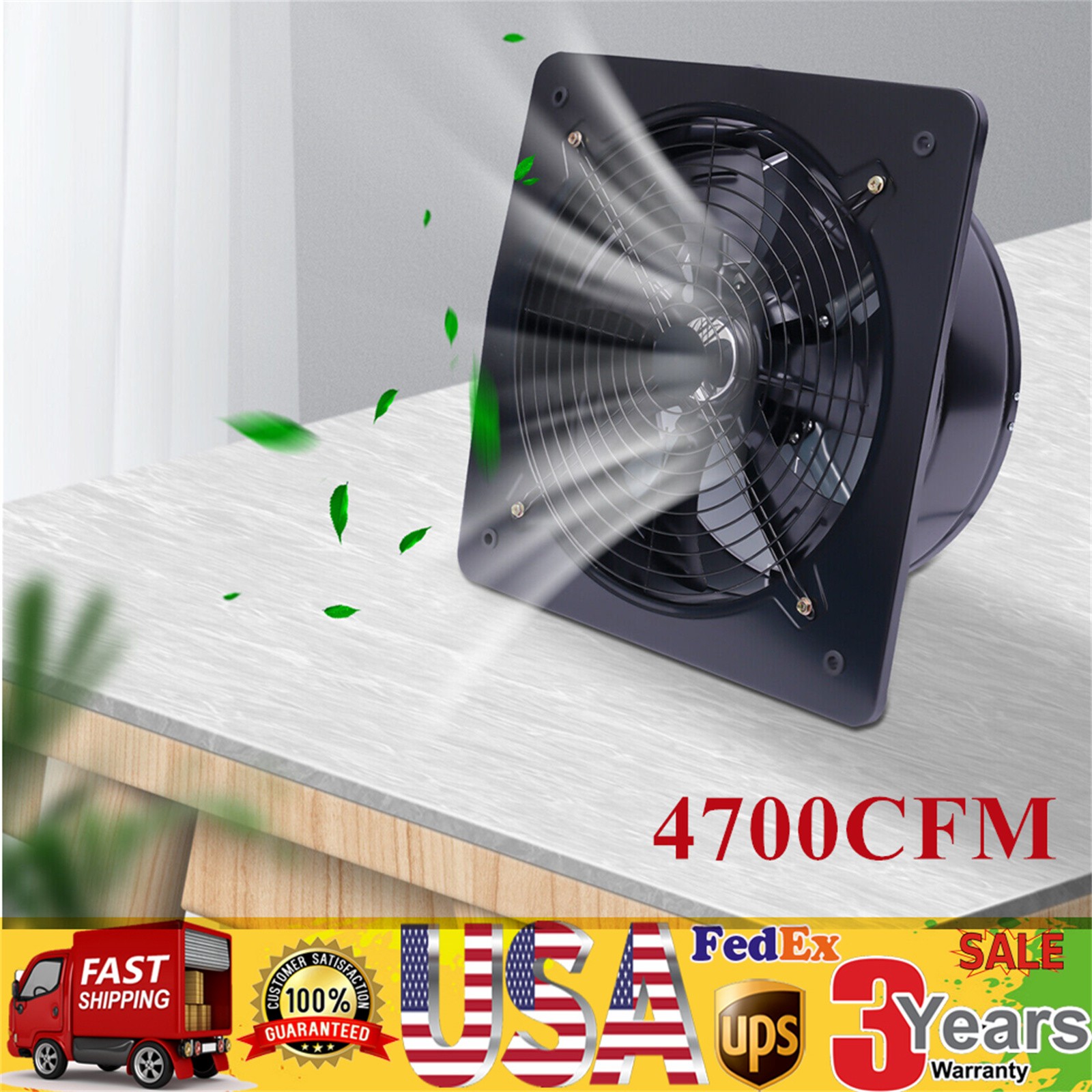 16'' Industrial Commercial Metal Axial Extractor Fan Air Blower Ventilation Fan