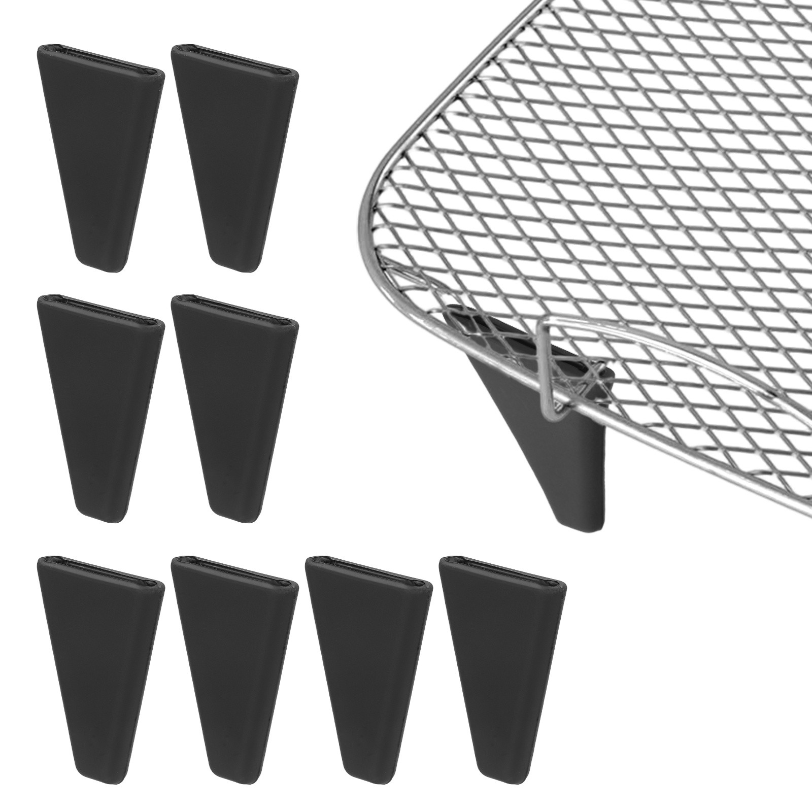 8Pcs Silicone Feet Silicone Dehydration Rack Heightening Feet Angle, Black