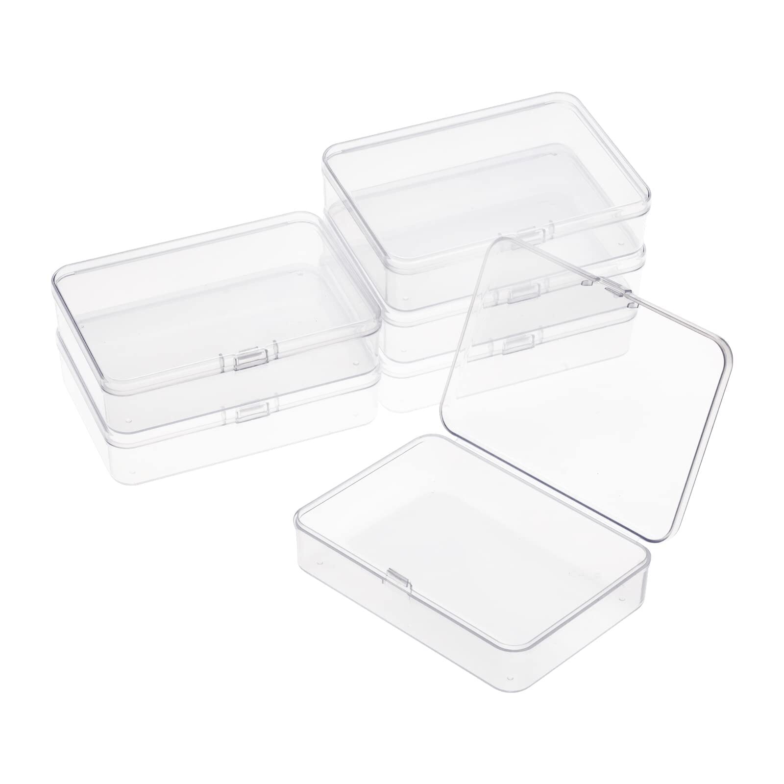 6 Pack Small Plastic Bead Organizer Rectangle Containers with Lids, 3x2 Inch