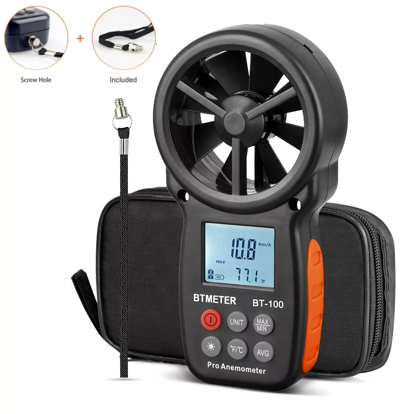 Multifunction Pro Anemometer/Wind speed gage/Wind temperature-BT Meters BT100