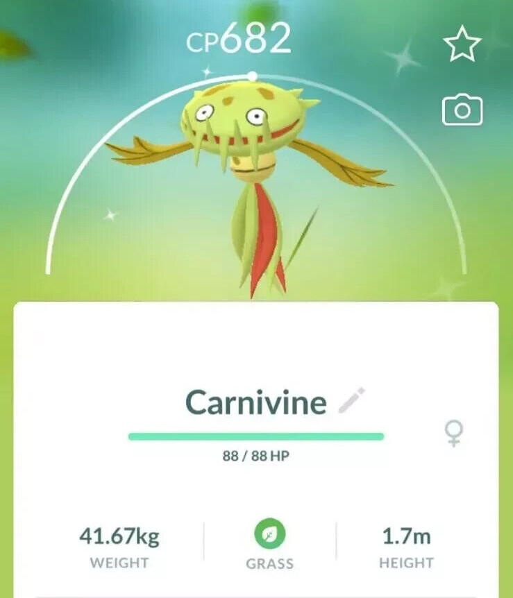 ✨  Shiny Carnivine - P T C have 80.000 stardust - Description