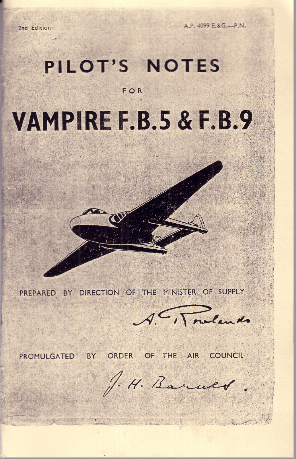 59 page 1952 De Havilland VAMPIRE FB 5 FB9 Pilot's Notes Flight Manual on CD
