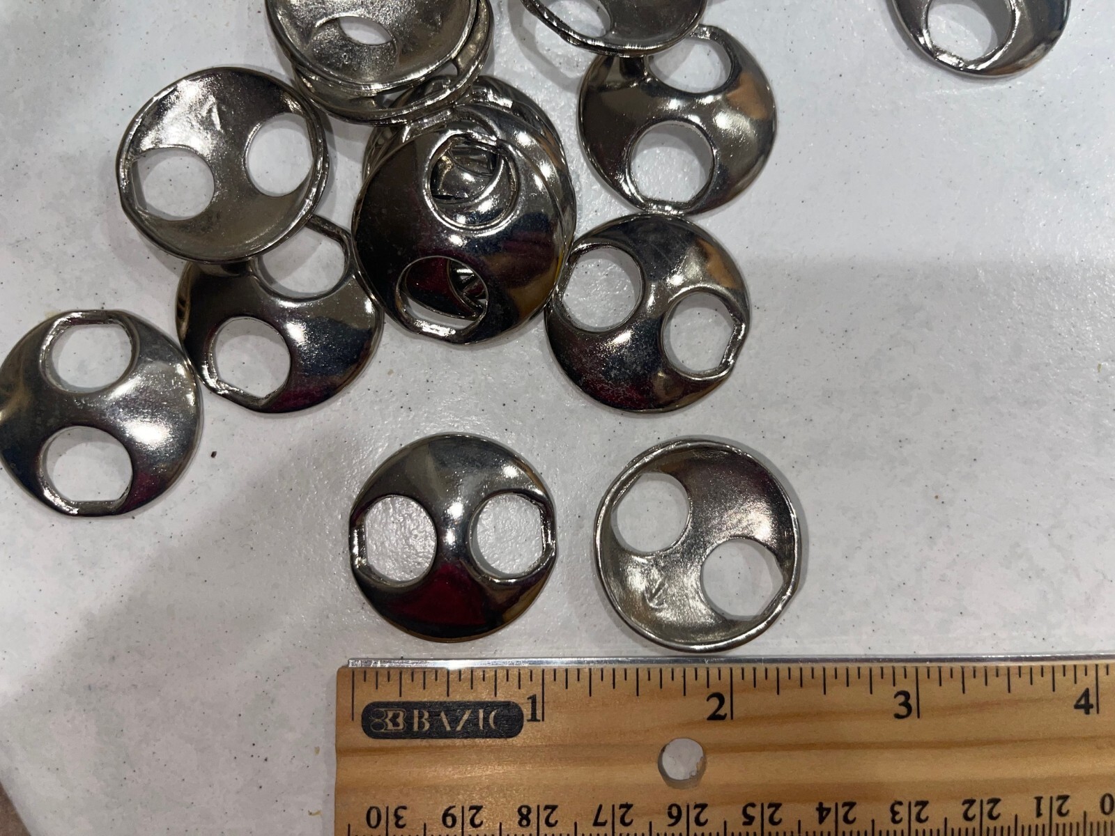 Lot 15 Silver Round arched Metal circle craft slides 1.25" diameter