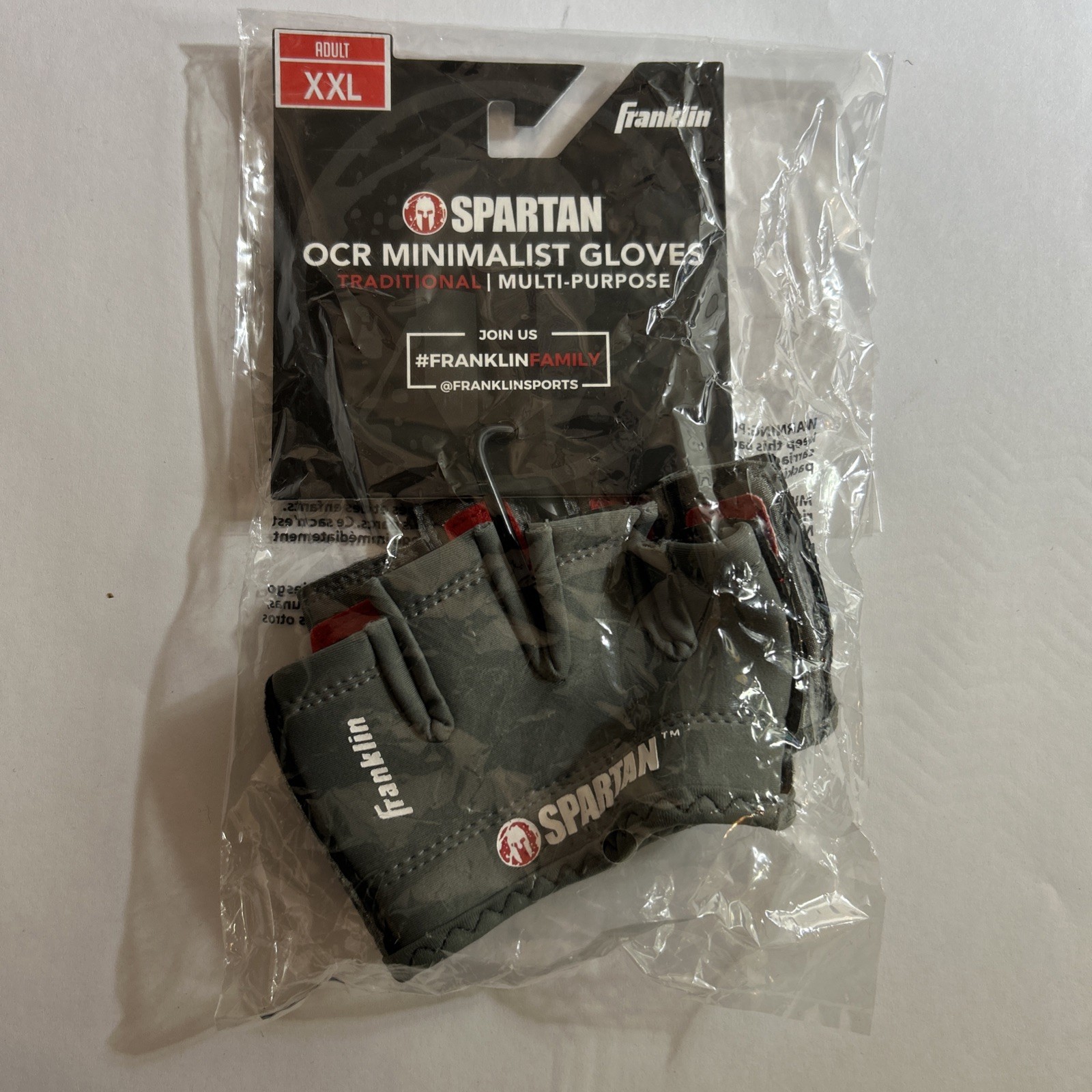 New Franklin Sports Spartan Race Minimalist Traditional OCR Glove Pair Size XXL