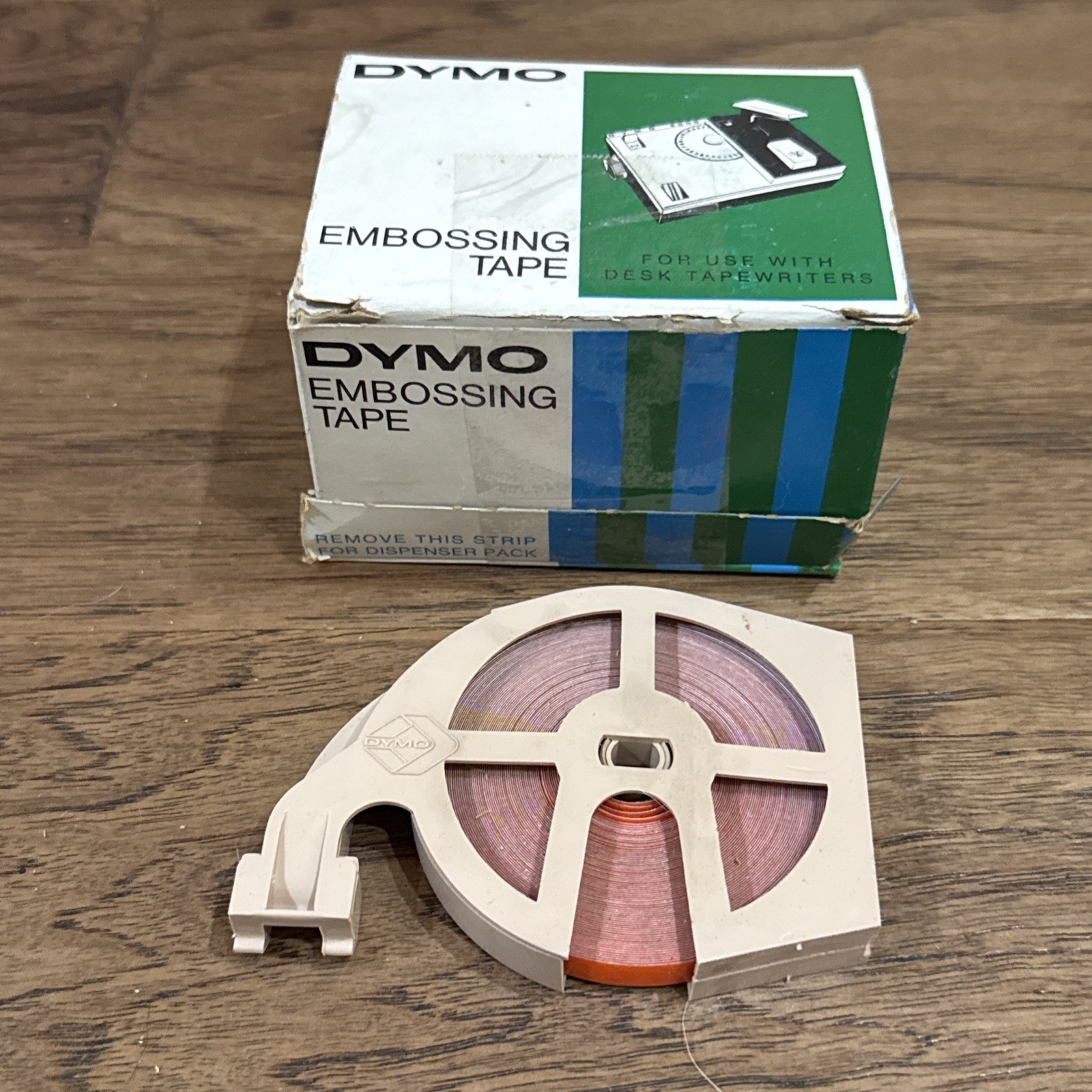 Vintage Box of Dymo Embossing Tape 1/4” x 36’ Orange 1967 For Desk Tapewriters