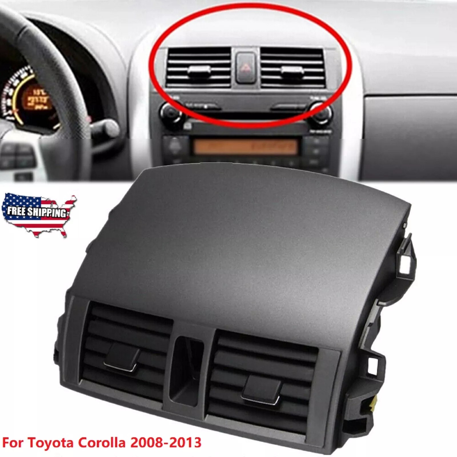 Center Dash A/C Air Vent Panel For Toyota Corolla 08-13 55670-02160 55663-02060