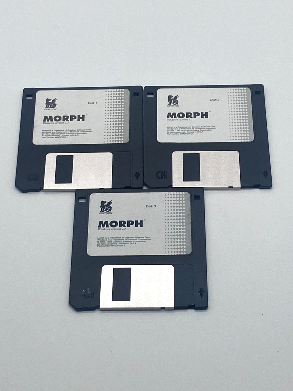 Vintage MORPH Version 2.5 Software 3.5" Disks for Windows by Gryphon