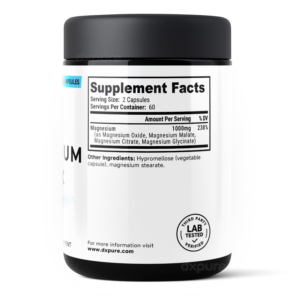 Magnesium Complex Supplement - 1000mg - 120 Capsules