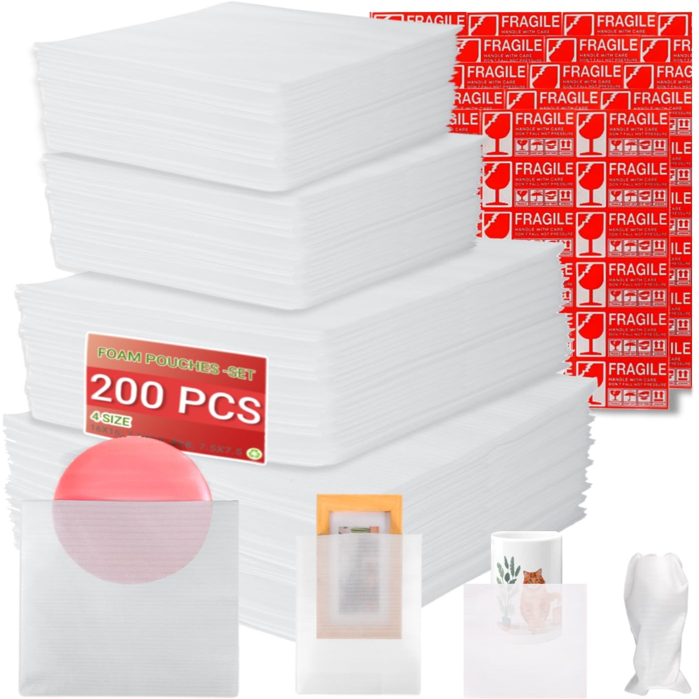 Moving supplies,200Pack Cushion Foam Pouches, Packing Supplies for Moving, Pa...
