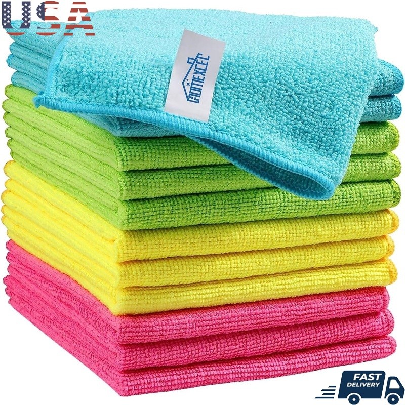 Microfiber Cleaning Cloths Lint Free Ultra Absorbent Reusable Streak Free New