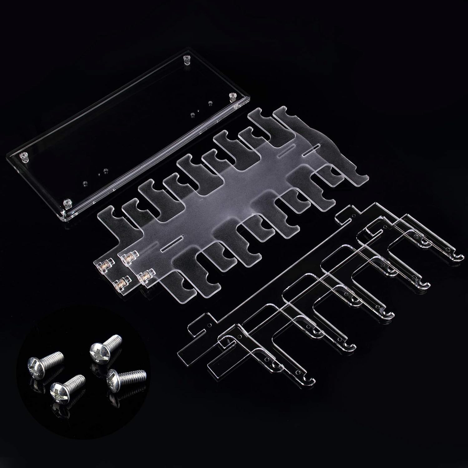 2 Row Sunglasses Rack Holder Glasses Display Stand Transparent